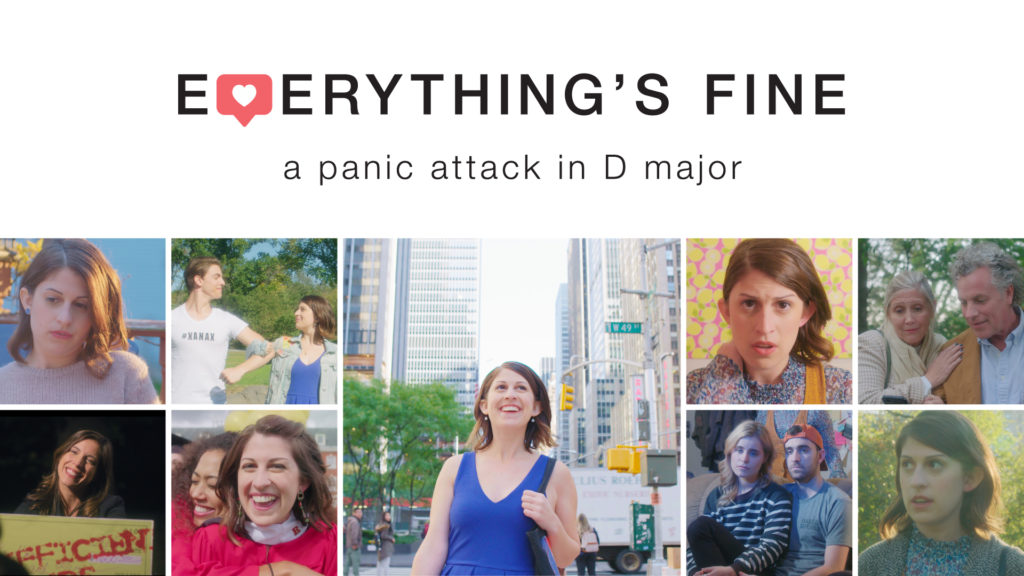 everythings fine a panic attack in D major logo and collage of snapshots